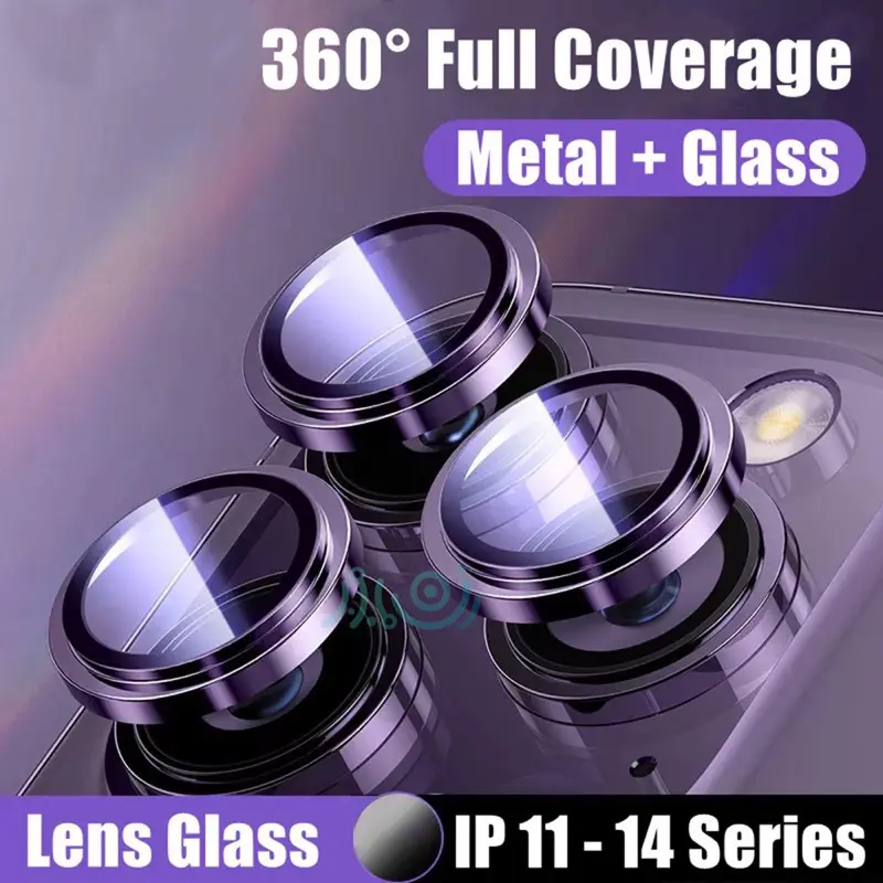 [DAPAT 1 SET SESUAI TYPE] 11 - 15 PRO MAX Metal Ring Camera Lens Protector IPHONE 11 12 13 14 15 16 PRO MAX MINI 14 15 16 PLUS Tempered Glass Pelindung Lensa Kamera Bean.id