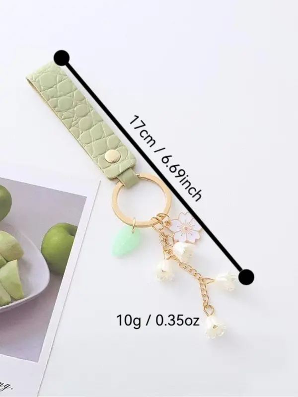 Fashionable Flower Design Charms Keychain, Cute Keychain for Women & Girls, Trendy All-match & Exquisite Keychain for Birthday Gift 1