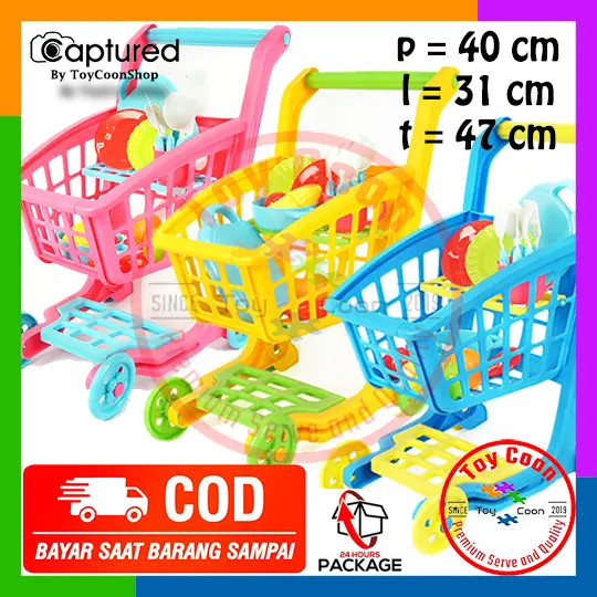 MAINAN ANAK PEREMPUAN TROLI BELANJA MAINAN ANAK TROLLEY STROLLER KERANJANG MASAK MASAKAN BESAR / Mainan troli / Mainan troli anak / troli buah 0