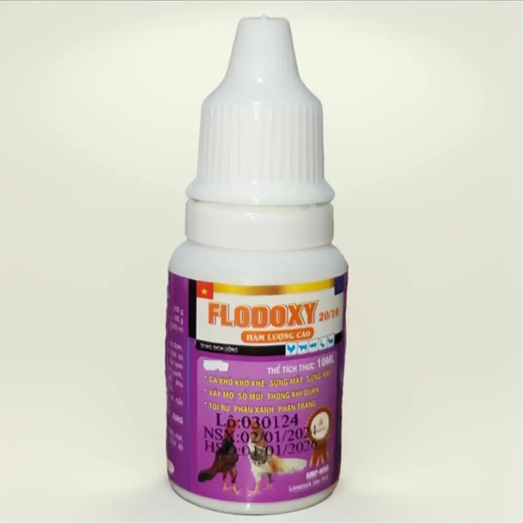Chai Flodoxy 20/10 hàm lượng cao 10ml khò khè, sưng mắt sưng mặt, vảy mỏ, sổ mũi, thông khí quản, toi rù phân xanh phân trắng dùng cho thú cưng