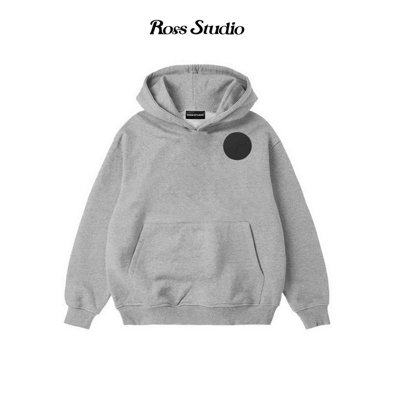 Áo Hoodie ROSS STUDIO Xám Nỉ Chân Cua 440gm Form Boxy - R2 IC HOODIE GREY