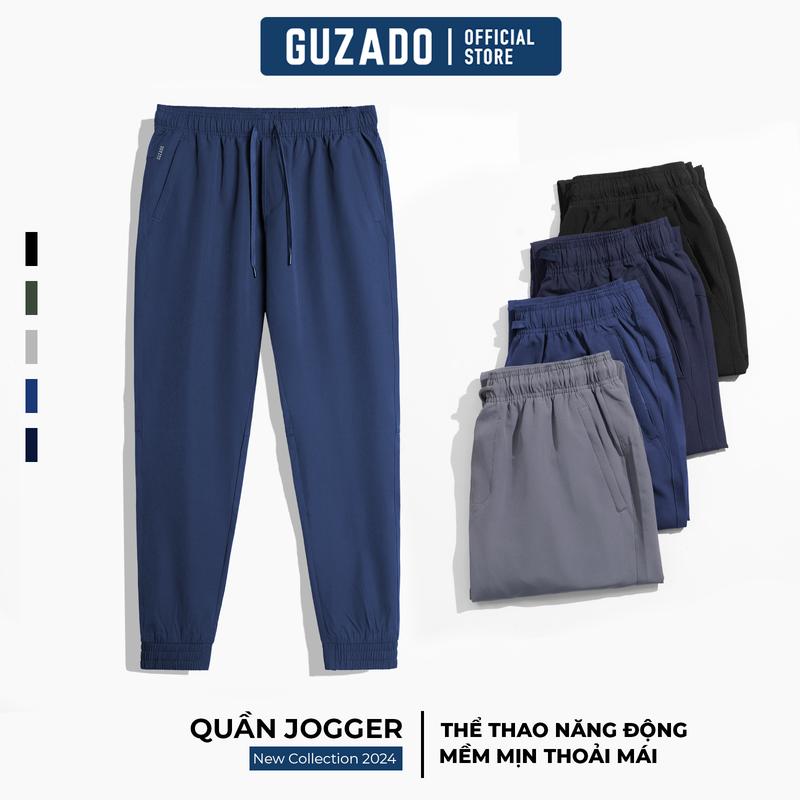 Quần Jogger Nam GUZADO Chất Gió Sport Co Giãn Thoải Mái Dễ Dàng Vận Động GDC02