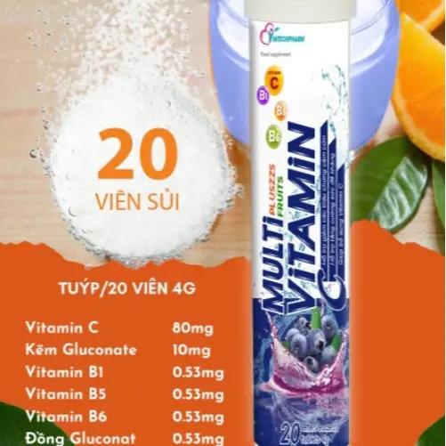 [ Mua 3 hộp Tặng 1 hộp ] Viên sủi Multivitamin Plus các vị, bổ sung vitamin C, hỗ trợ tăng cường miễn dịch, tăng cường đề kháng detox  dành cho mẹ sau sinh 5