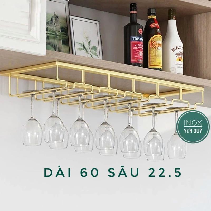 Product Introduction of Giá Kệ Treo Ly Vang Gắn Tủ Bếp Tiện Lợi màu vàng và màu đen sâu 22.5cm nhà bếp Kitchen 1