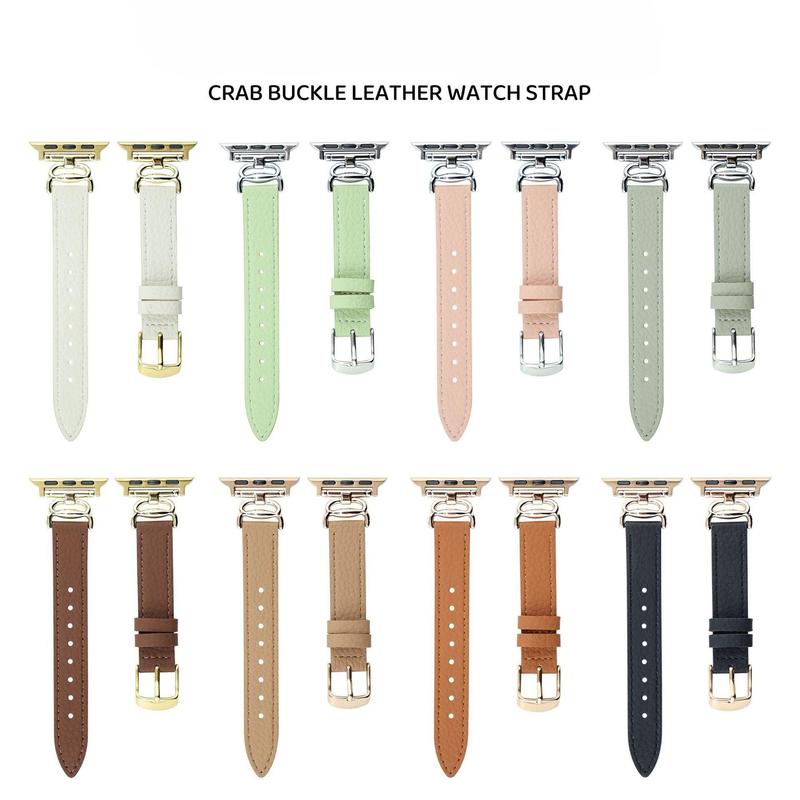 Fashionable Faux Leather Watch Band (Band Only), 1 Count Adjustable Watch Band for Apple Watch Series 9/8/7/6/5/SE/4/3/2/Ultra 2 7