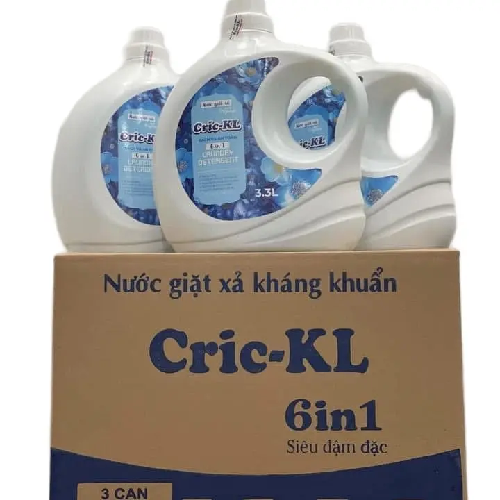 Nước giặt CRIC kháng khuẩn 6 in1 KL thùng 3 can 3,3 L