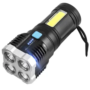 Suksestech Senter Led 4 Cob Cahaya Samping Multifungsi Waterproof Cahaya Terang Free USB -L19