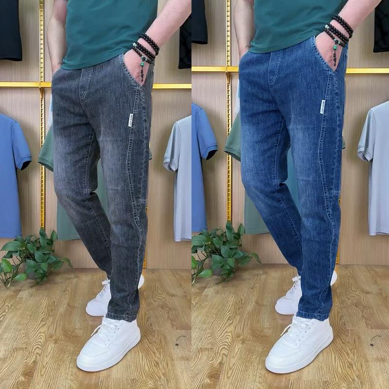 [MX021] Quần jean nam co giãn 4 chiều cạp chun đi học đi làm đi chơi đều đẹp, 2 màu xanh đen