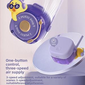 GL120 DJ Cute Pet Neck-Mounted Fan USB Rechargeable Mini Hands-Free Bladeless Neck Fan for Students and Children