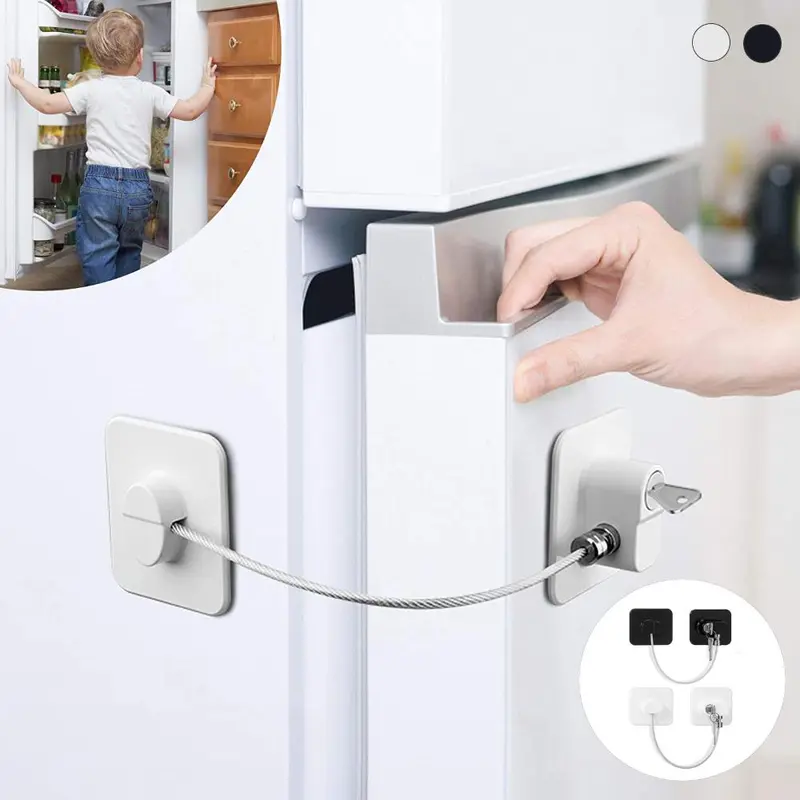 Khóa tủ bảo vệ trẻ em, cho cửa sổ, tủ quần áo trượt, tủ lạnh, với chìa khóa kim loại hoặc khóa mã, mật khẩu kỹ thuật số, khóa tủ 0