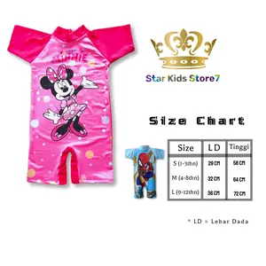 Baju renang anak perempuan mini mouse usia 1 - 12 tahun