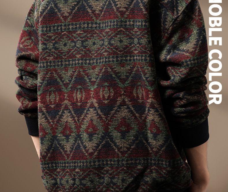 Product Introduction of High-end Ethnic Style Wool Knit Jacket for Men, Autumn Loose Fit, Large Size 560g Heavy Retro Cardigan Sweater Trendy Pedal 25
