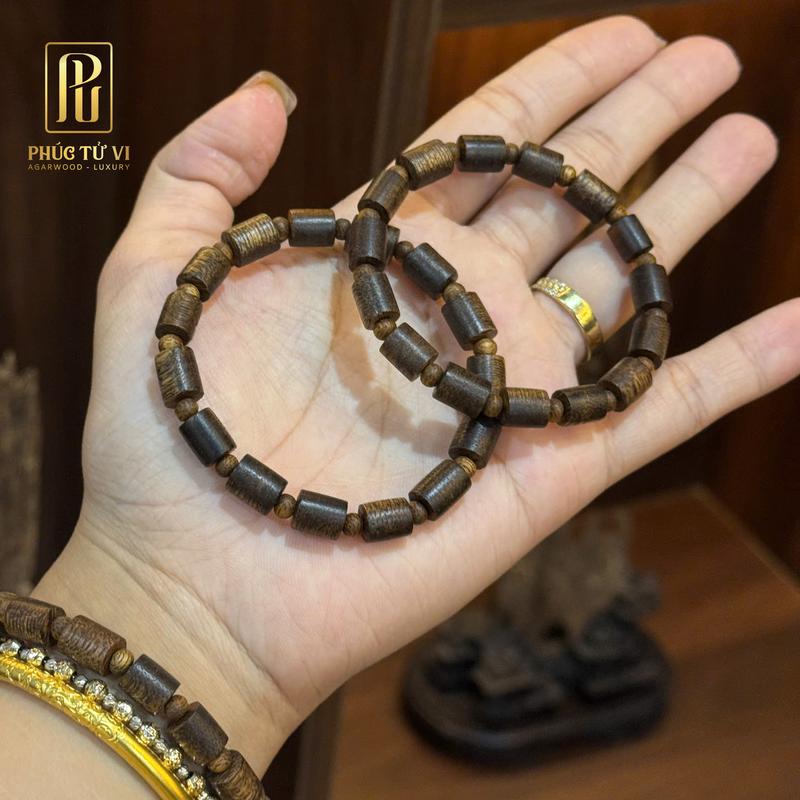 Vòng Trầm Đốt Trúc Tự Nhiên Tốc Lào Size Nhỏ , Mùi Thơm Dịu Ngọt - TRẦM HƯƠNG PHÚC TỬ VI