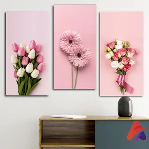 HIASAN DINDING BUNGA WALL DECOR BUKET (15x30 cm) PAJANGAN KAYU BUNGA POSTER KAYU HIASAN DINDING KAMAR Dipasang di Dinding Gantungan Paku