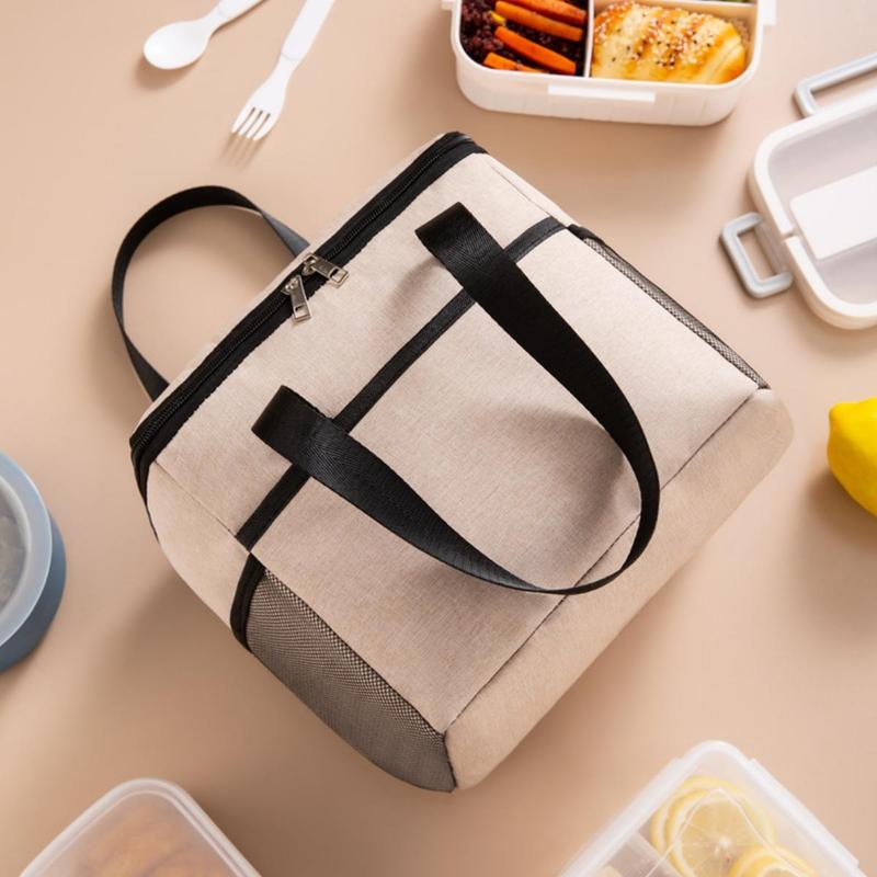 Product Introduction of Large Capacity Bento Bag, Waterproof Insulated Bag, Portable Warm & Cold Bento Box Bag, Lunch Bag for Outdoor Picnic Camping 7
