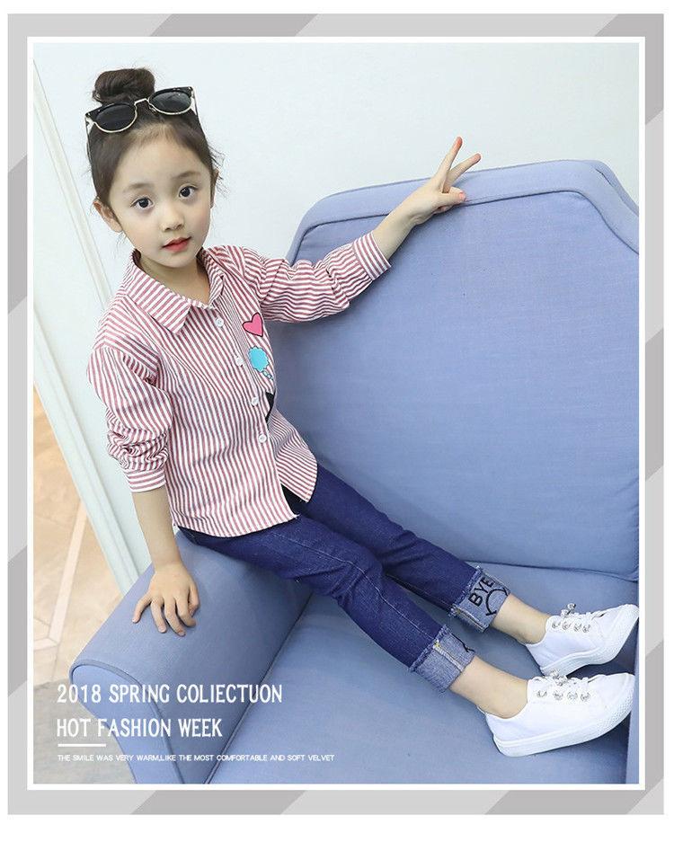 Product Introduction of Áo Sơ Mi Cotton Dài Tay Cho Bé Gái, Bộ Sưu Tập Mùa Xuân Và Mùa Thu, Thích Hợp Cho Trẻ Em Trung Và Lớn, Áo Mỏng Hợp Xu hướng Phong Cách Hàn Quốc, Quần Jean Bé Gái Cho Trẻ Em, Áo Mùa Thu 10