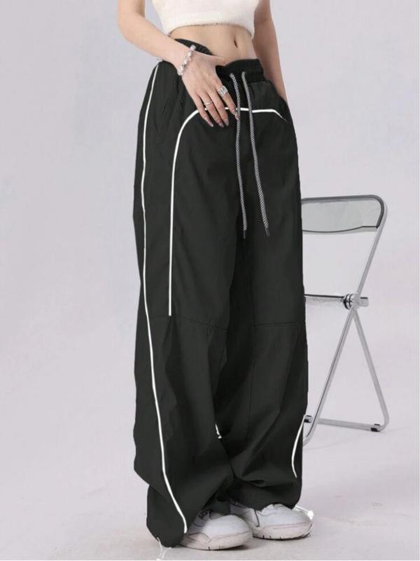Quần gió nữ Cherrrysweet thể thao vải dù chất lượng cao có dây rút viền phối màu đẹp T131 Women Pants Sport 8