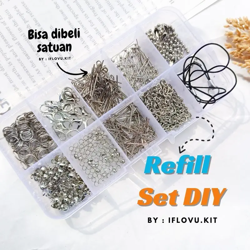 REFILL SET DIY By Iflovu Kit | Kodokan Gelang 1 Set Box stopper ring Kokot Udang Rantai Lada Stopper Gantungan Hp 0