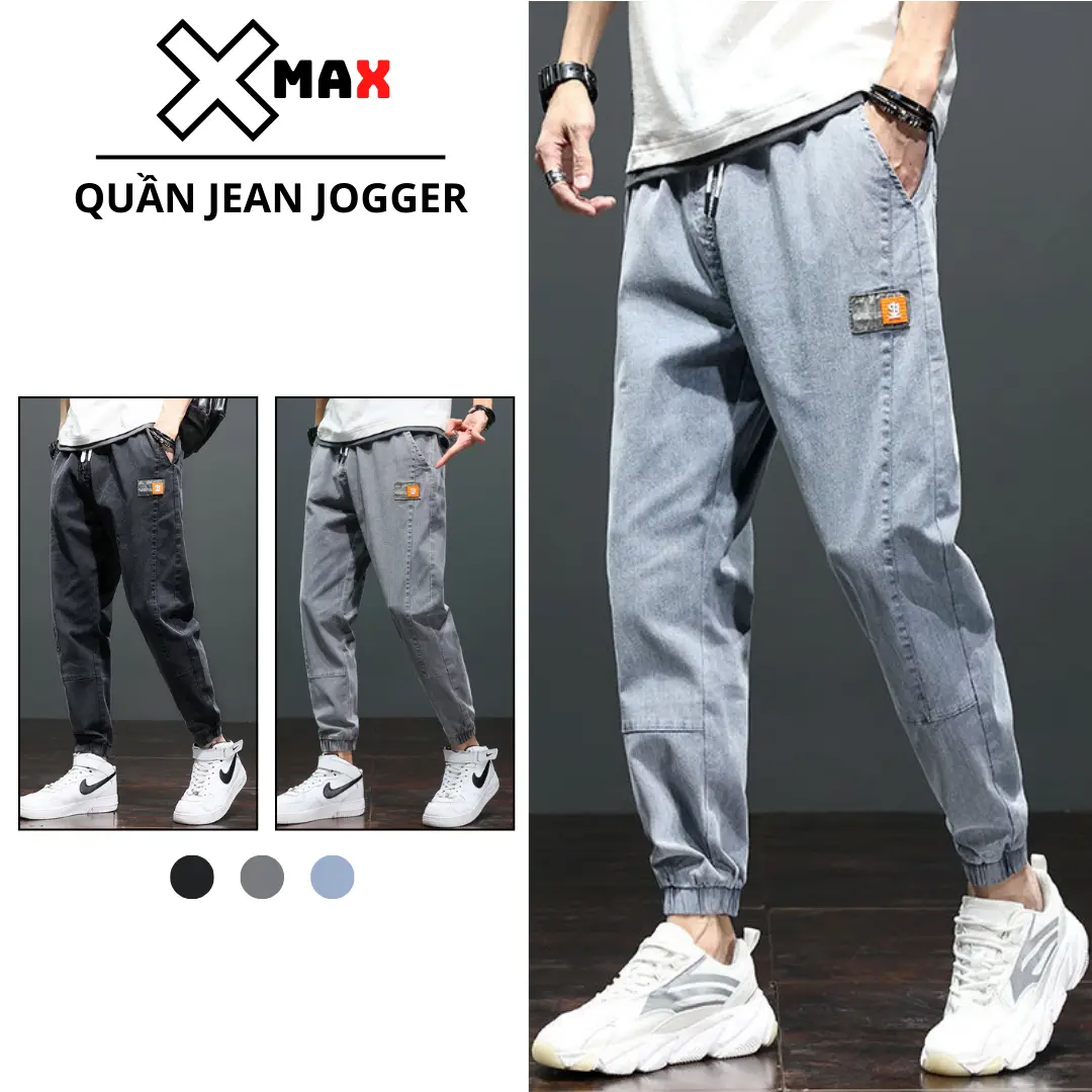 Quần jean jogger nam co giãn 4 chiều bo gấu phá cách cực đẹp XMALAB Quần bò nam cạp chun Hottrend hàn quốc B050 Menswear Pants