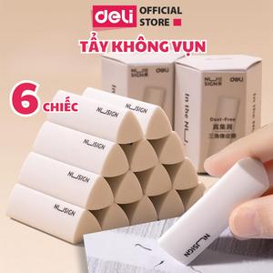 Set 6 tẩy không vụn Nusign x Deli - Cục gôm tẩy trắng siêu sạch cho học sinh, mĩ thuật sạch từ nét nhỏ lẫn mảng lớn, vụn được thu gọn