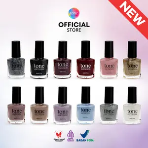 TONE Nail Lacquer Glitter Glam Series 8ml | Fine Glitter Nail Polish | Kutek Gliter Halus | Cat Kuku Gliter | Kutek Halal Muslimah