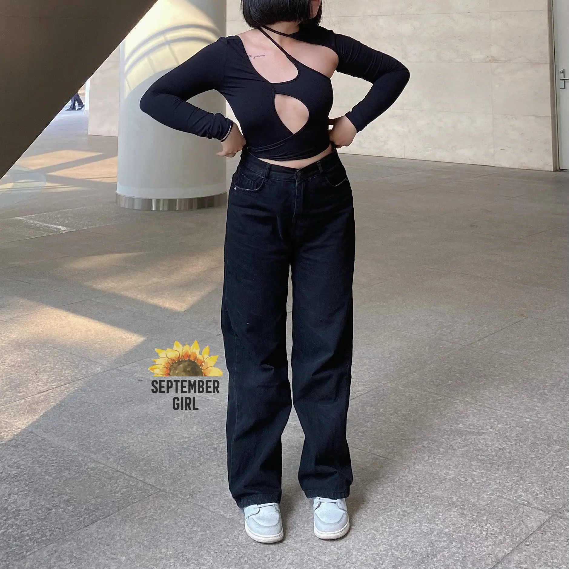 (MÃ 1101) Quần Jean Bigsize Đen ống Rộng, Lưng Cao Qua Rốn, Không Co Giãn  Nữ Pants