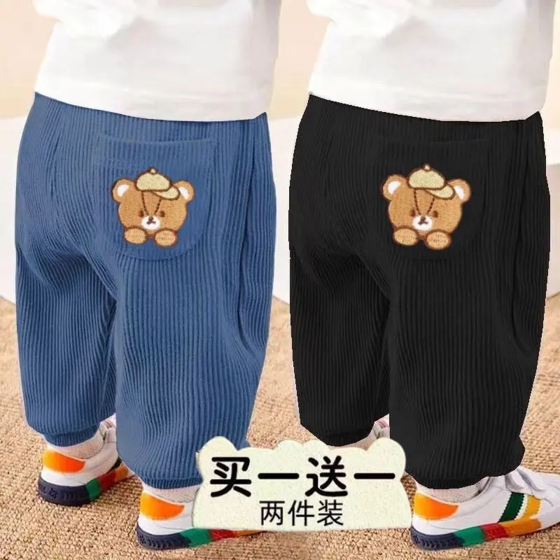 Quần Dài Nhung Cho Em Bé Trai Và Bé Gái, Quần Trẻ Em, Quần Thường Ngày Có Bo Gấu, Dáng Rộng Vừa Vặn, Đáy Lớn, Quần Ống Loe, Thời Trang