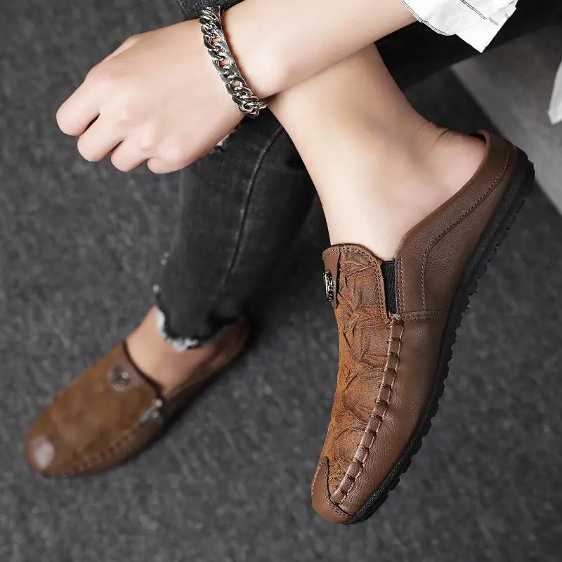 Giày Nửa, Phong Cách Hàn Quốc, Dành Cho Nam, Dép Nửa, Dép Đế Bằng, Giày Lười, Giày Giày Lười, Thời Trang Mới 2023, Giày Thường Ngày Giày Sục, [Giá Rẻ Hơn] Shoes 7