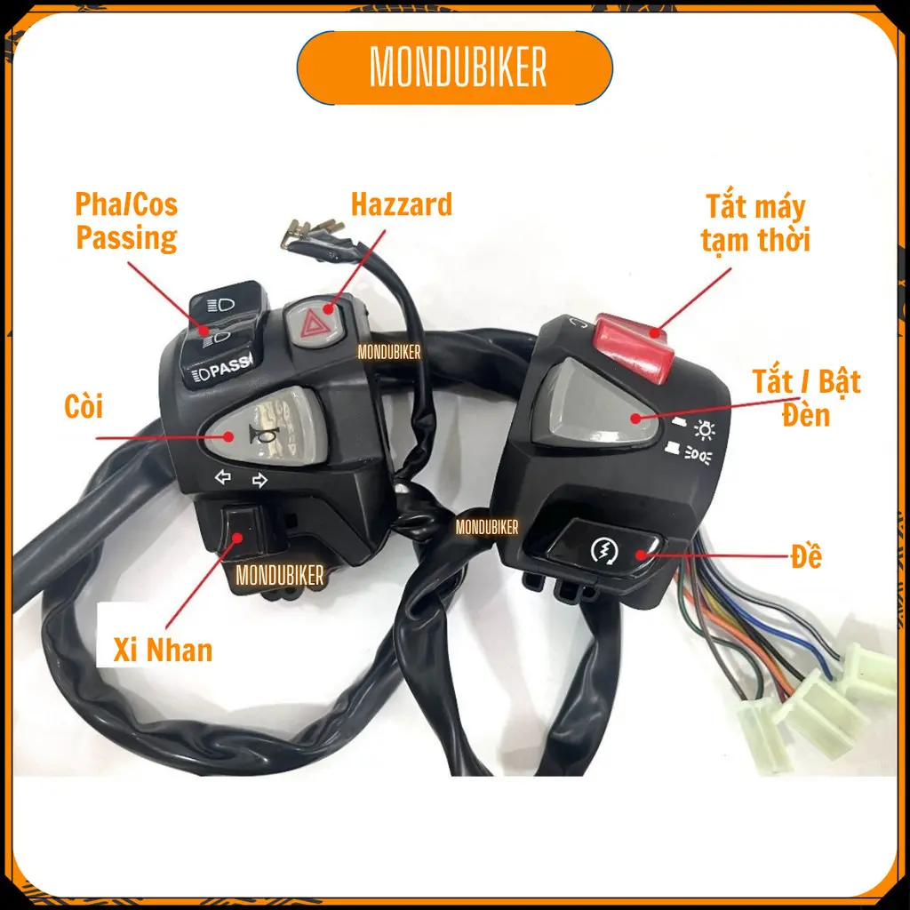 Cùm Công Tắc CB650 CB1100 full chức năng - Vario Raider Satria GSX 150 CBR SRL110 Y15zr Y16zr| Công tắc tay cầm PCX CB