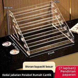 Palet Pembayang Mata Akrilik, Lutsinar, Kotak Penyimpanan Serbuk Kusyen, untuk Pengilat Kuku, Gincu dan Lencana, Tempat Paparan Pelbagai Fungsi, Sesuai untuk Gerai, Fesyen Supplies mesra alam kitchen kotak & tong penyimpanan