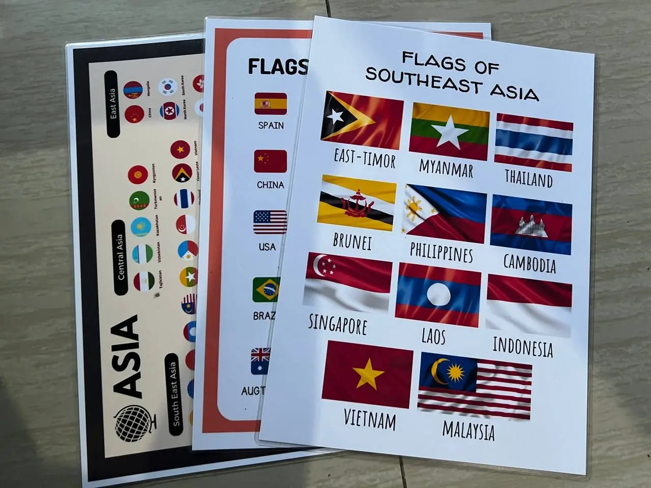 Educational learning materials for kids Laminated A4 Size Chart COUNTRY ...