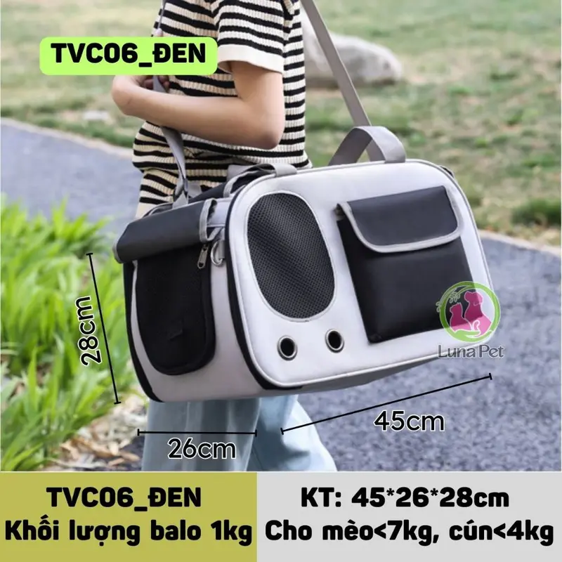 Túi Lưới vận chuyển chó mèo túi vận chuyển chó mèo dạng lưới thoáng mát kích thước lớn Hoshi Pet TVC06 8