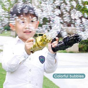 Hot Sale Gatling Bubble Gun Toy Electric Multi-Hole Children Adult Handheld Bubble Machine Wedding Party Atmosphere Props