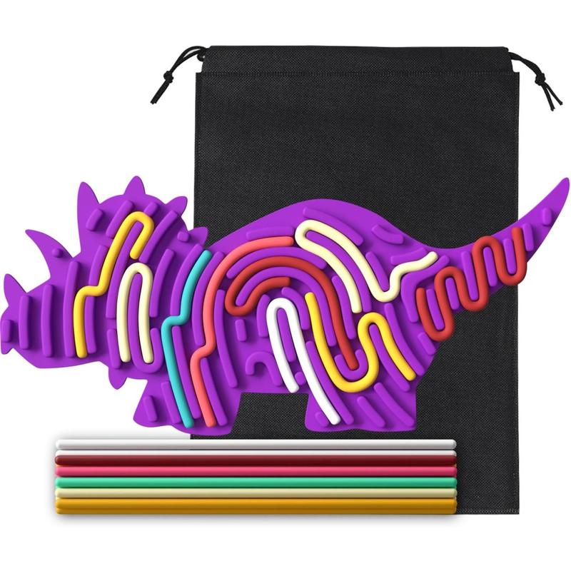 Sensory Activity Board – Dinosaur Silicone Fidget Toy for Calm,Stress ...