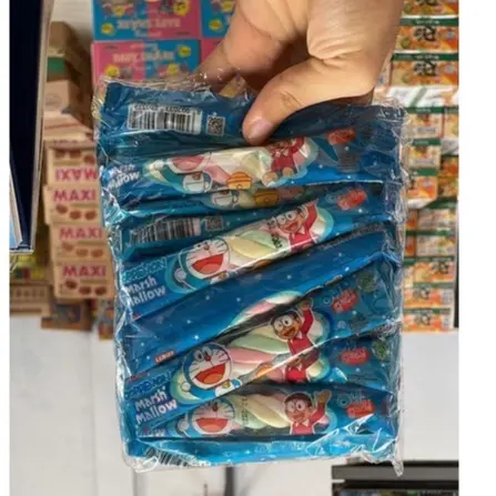 DORAEMON MARSHMALLOW KEPANG (1 PACK ISI 20 PCS)  SNACK makanan ringan jajanan cemilan camilan pedas asin gurih manis murah 2