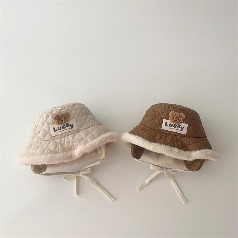 (QCCC) Mũ rộng vành trần bông bịt tai mùa đông ấm áp cho bé 2-5 tuổi (46-50cm)  - ML014
