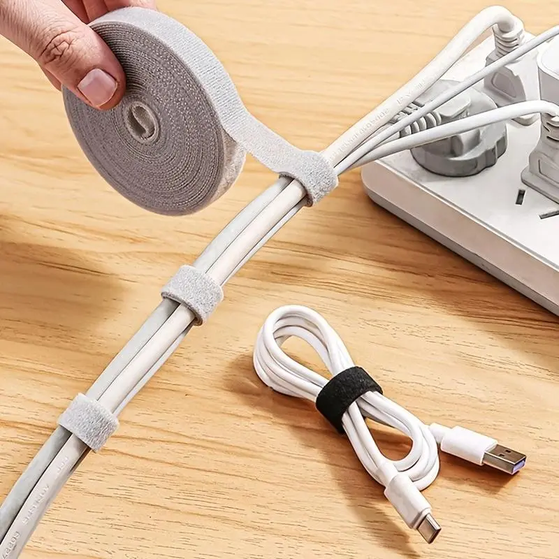 Cable Management Tie, 6 Counts Data Cable Storage Tie, Computer Cable Tie, Desk Organizer for Home Office Dormitory Kitchen