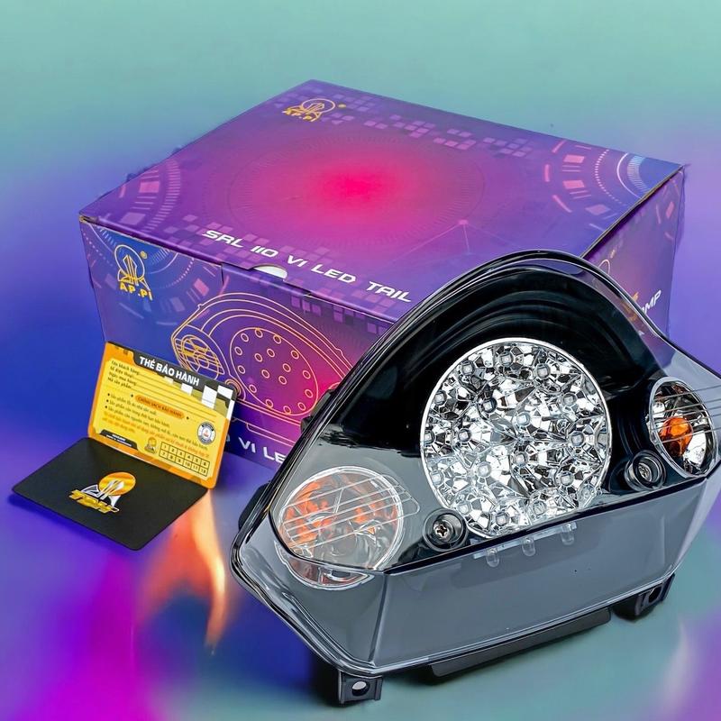 Đèn Hậu Sirius XĂNG CƠ Si50-110 Mẫu Appi Kính Trắng Xi Nhan Vàng Có Chớp Phụ Tùng Phụ Kiện