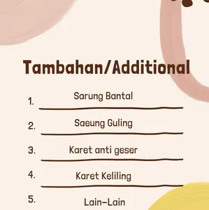 TAMBAHAN SARUNG BANTAL, SARUNG GULING, KARET ANTI GESER, DAN KARET KELILING [WIDANI STORE]