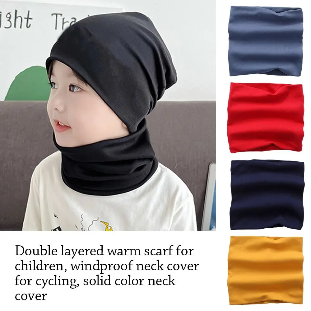 2-12 Years Old Winter Cotton Kids Winter Scarf Elastic Cute Children Neck Warmer Soft Warm Knitted Scarves for Baby Boys Girls