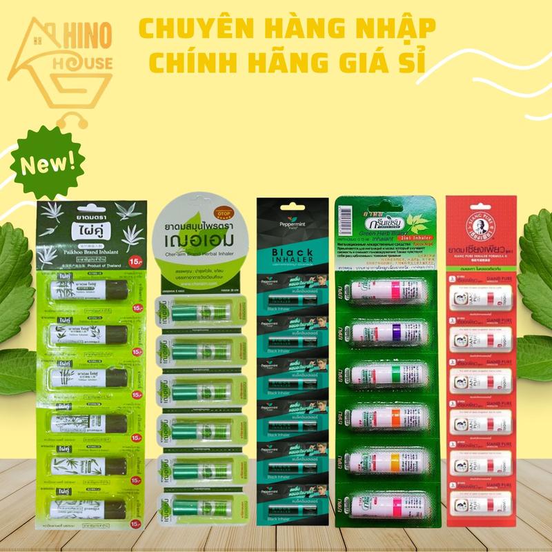 Lốc 6 Ống Hít Thông Mũi Thái Lan Hỗ Trợ Giảm Nghẹt Mũi Say Tàu Xe - Hinohouse