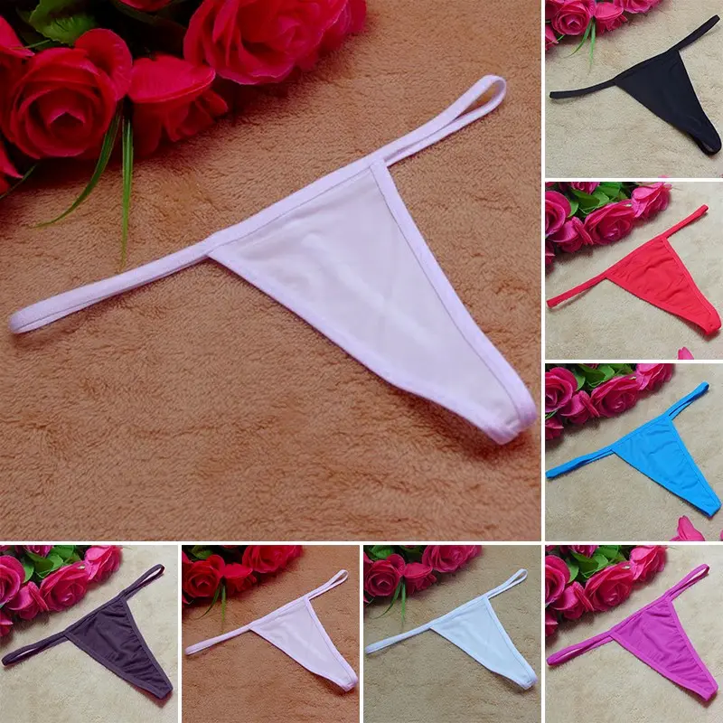7/1pcs Sexy T-Back Thong Underwear Women Girls G-String Solid Color Lingerie Panties Seamless Female Low-Rise Thongs Panties Womenswear Accessory
