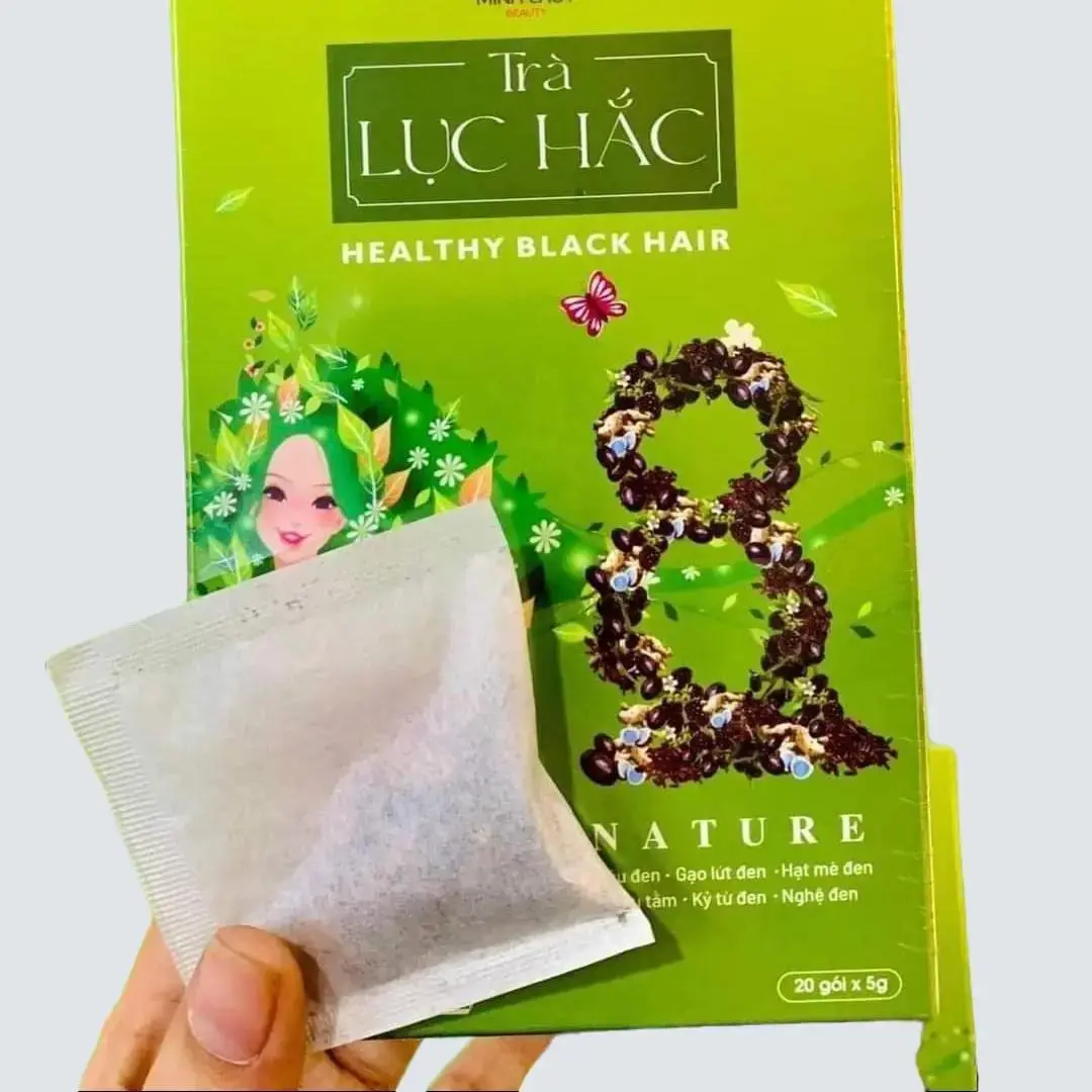 Trà Thảo dược LỤC HẮC MINH LADY chống bạc tóc và nuôi dưỡng từ bên trong - 20 túi lọc Sen và Chè - Tea Chua Nước Trà