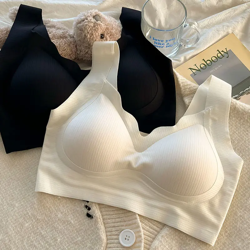 Seamless Underwear Women's Wireless Sports Push up Breast Holding Lifting Anti-Sagging Beauty Back Tube Top Bra Vest Style