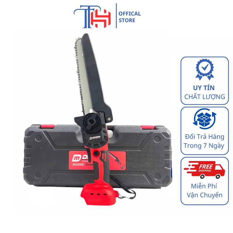 Thân Máy Cưa Xích Pin DRAMA D-5208 Không Chổi Than Lam Xích 8inch Dùng Chân Pin Phổ Thông M21