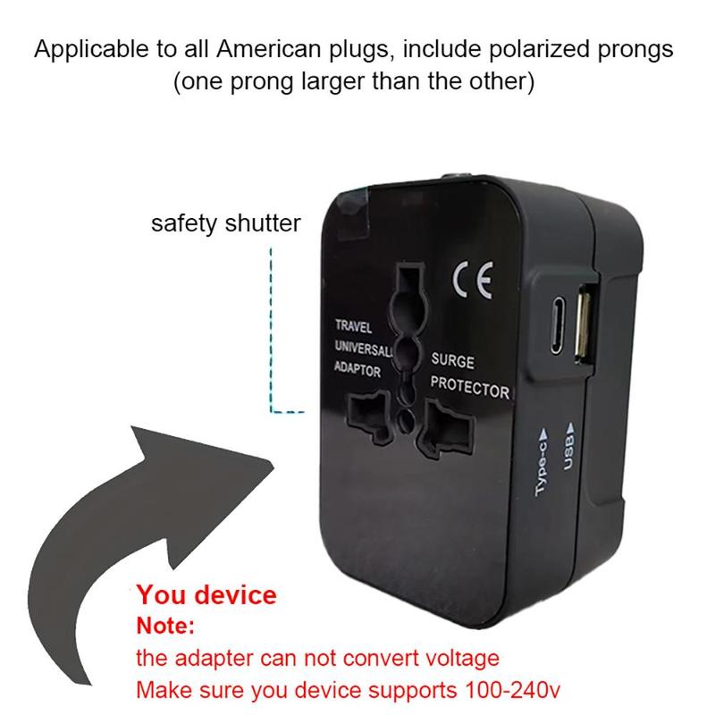 Multifunctional Plug Converter, Durable Type-C & USB Port Plug Adapter, Universal Socket Converter for Smartphone, Worldwide Charging Adapter for Home Office Travel, Portable Charging Charger, Electronic Devices for Cellphone, Electrical Sockets 7