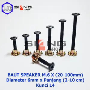 Baut Speaker Cakar M6 panjang 2 sd 10cm