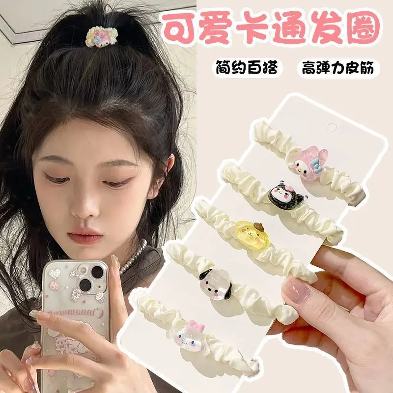 Scrunchies Dopamine, Phong Cách Hàn Quốc, Dây Buộc Tóc, Thiết Kế Hình Chó Ngọc Gui, Phong Cách Người Nổi Tiếng Trên Internet Hoạt Hình, Scrunchies Cô Gái Độc Quyền, Dây Đeo Da Nhỏ Dây Buộc Tóc Đuôi Ngựa Women Chun