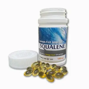 Squalene Salmon Fish Lever Oil 100 Softgel Minyak Ikan Salmon Kaya Omega 3 6 9 EPA DHA
