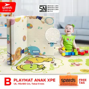 SPEEDS SNI Playmat Bayi Karpet Lipat Playmate Matras Tikar 115x180cm 9mm Matras Baby Foam Lipat 027-26-B